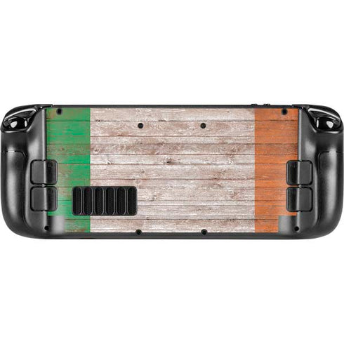 Ireland Flag Dark Wood Steam Deck Handheld Gaming Computer Skin